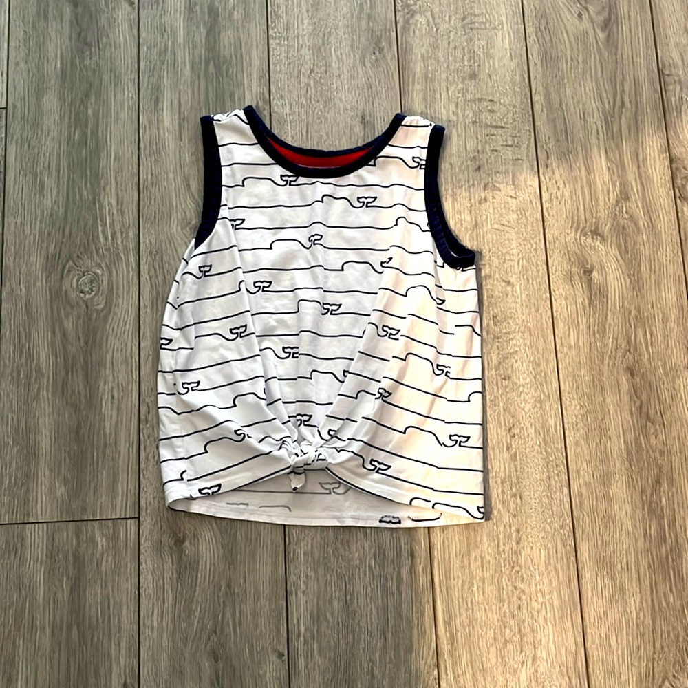 Vineyard vines blue and white striped tank size medium (7-8)